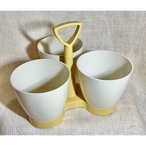 Vintage TUPPERWARE harvest gold condiment server carrier no lids